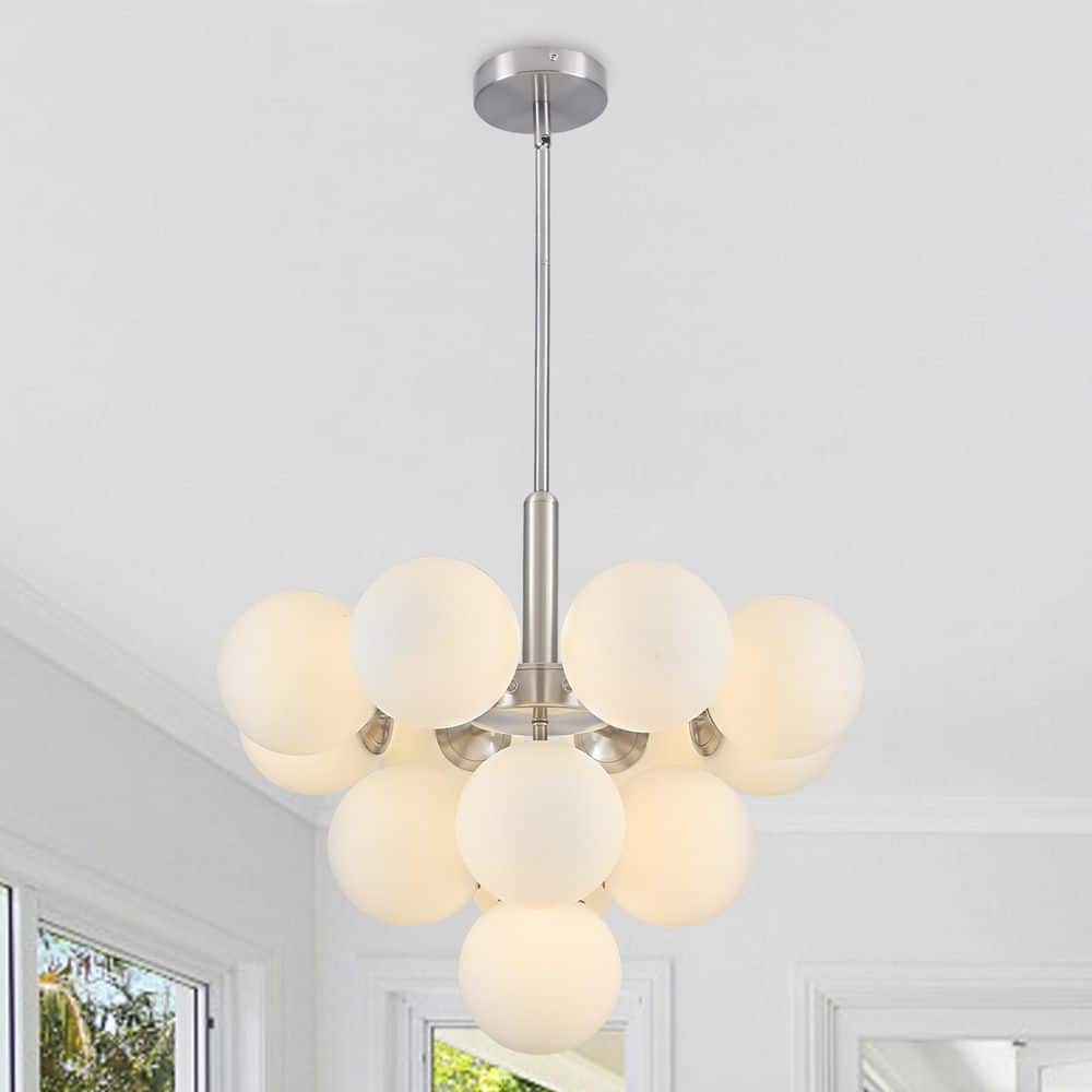 LWYTJO 22. 44 in. 13-Light Nickel Classic Sputnik Atomic Tiered