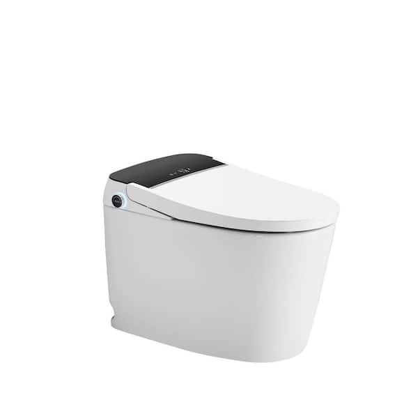 Elongated Smart Toilet Bidet in White with Auto Open/Close Lid, Heated Seat, Warm Air Dryer, and Jet Siphon Dual Flush