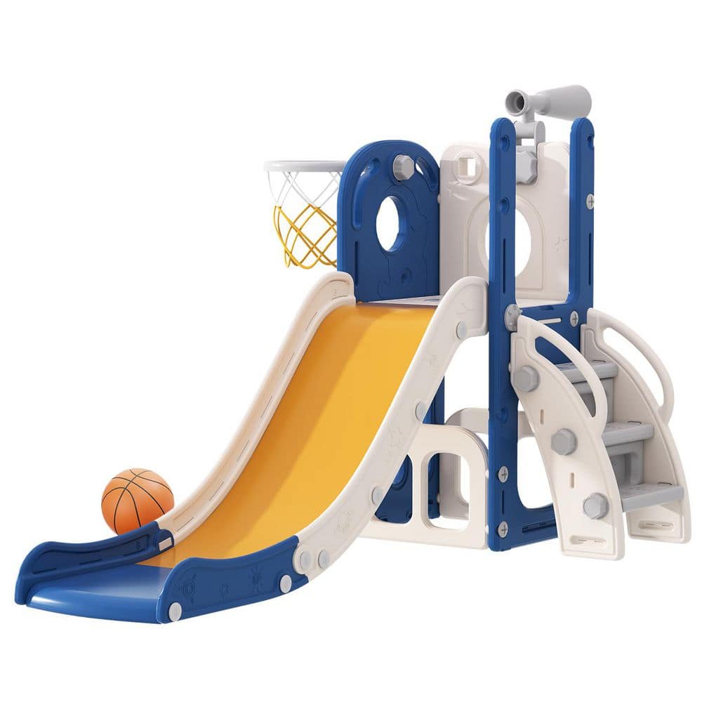 6-in-1 Toddler Slide Climber with Basketball Hoop & Telescope, ASTM HDPE Indoor Outdoor Playset price history on PriceWatchPro