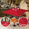 JEAREY 8 ft. x 8 ft. Steel Square Cantilever Patio Umbrella with Weighted Base in Red 8x8XJ+DZ-Rd