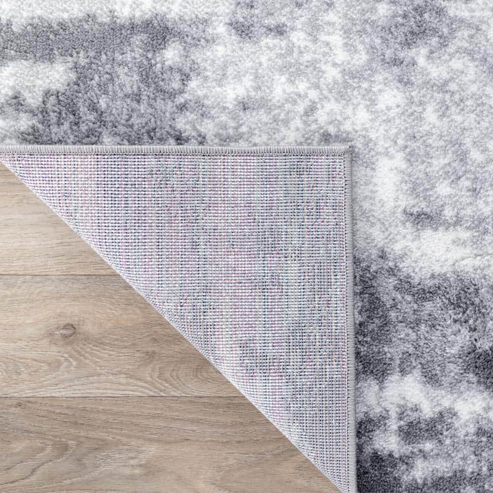 Contemporary Abstract Gray Synthetic 95'' Area Rug