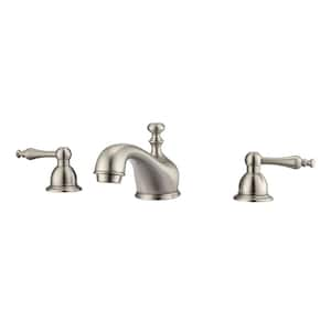 Marsala 8 in. Widespread 2-Handle Metal Lever Bathroom Faucet in Brushed Nickel