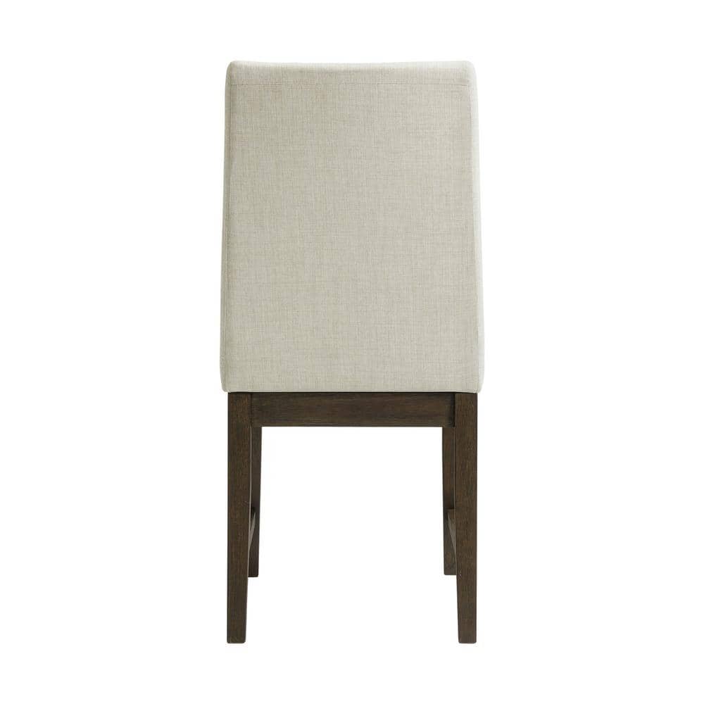 Transitional Cream Upholstered Wood Side Chair Set