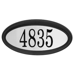 Contemporary Oval Black and Stainless Steel Address Plaque