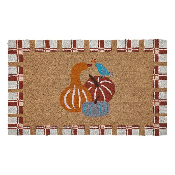Harvest Gourdy Indoor/Outdoor Multi-Color Coir Doormat, 18 in. x 30 in.