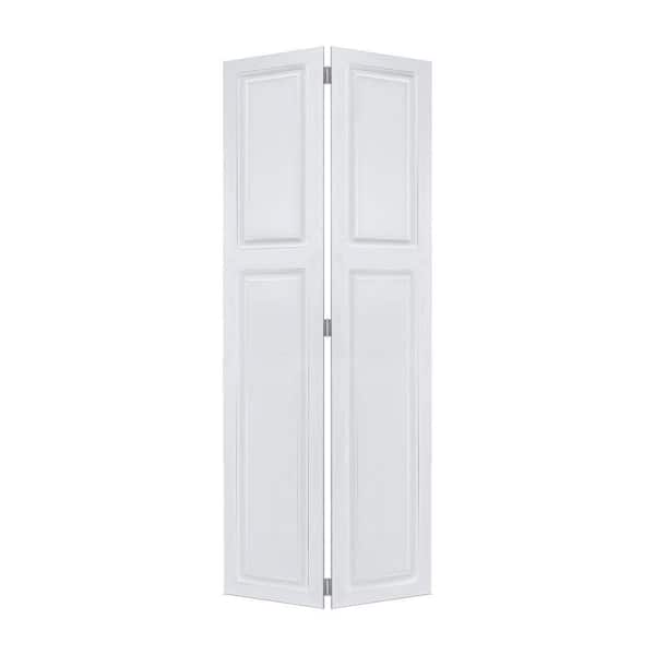 2Panel Cottagestyle door 3/4 in. Thick 44 in. x 80 in. Solid Core White Finished Vinyl Bi-Fold Door With Hardware Kit