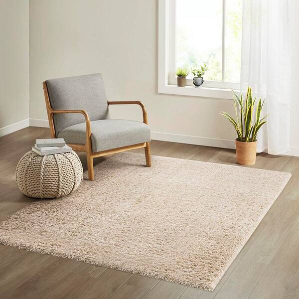 3 X 5 Cream White Solid Color Washable Area Rug for Bedroom