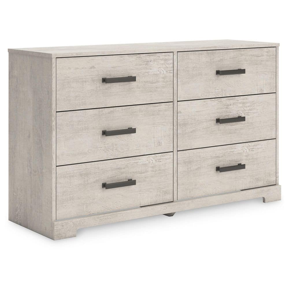 Gray Oak Grain 6-Drawer Modern Farmhouse Dresser