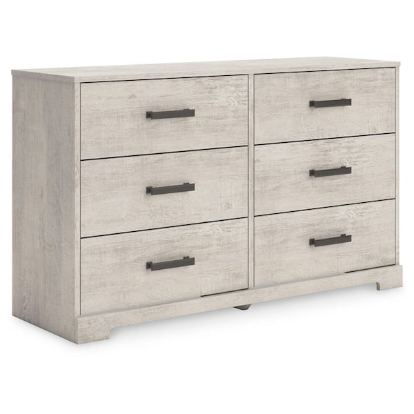 Signature Design By Ashley Shawburn Gray 6 drawer 59 in. Wide Dresser without Mirror