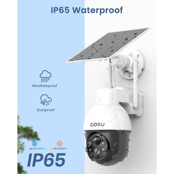 aosu Solar Powered Outdoor PTZ Camera-3MP Colorful Night Vision