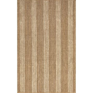 Arvin Olano Hanna Striped Jute Natural 4 ft. x 6 ft. Area Rug