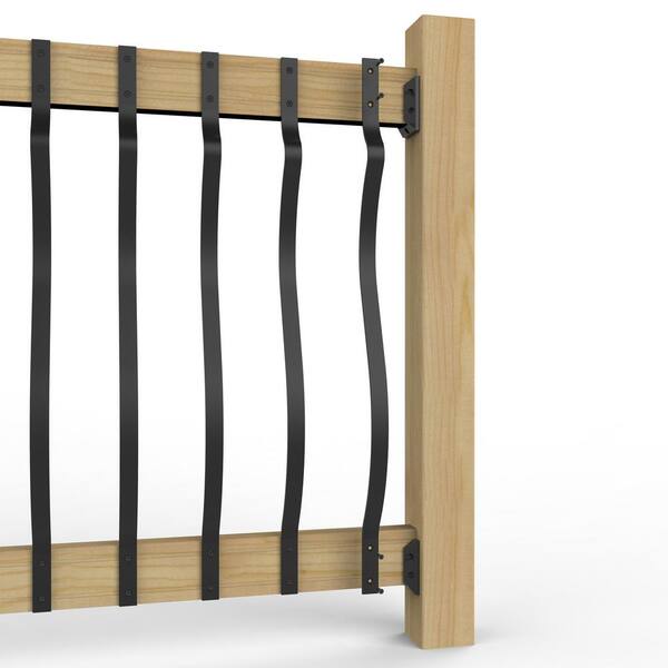 Deckorators 40 in. x 1 in. Satin Black Aluminum Baroque Baluster (5-Pack)