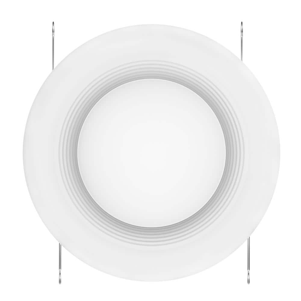 EcoSmart 7" White Coastal Mid-Century LED Recessed Trim 5000K
