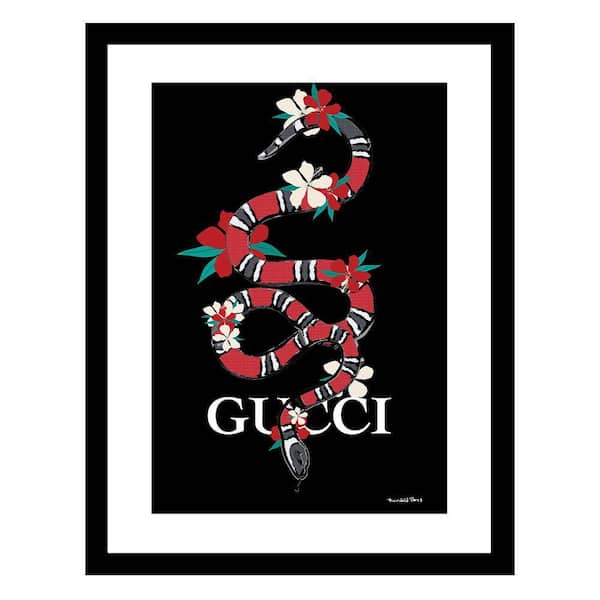 VENICE BEACH Collections Fashion Designer Snake Image by Fairchild Paris 1 Piece Framed Graphic Print Abstract Poster Art Print 18 in. x 14 in.