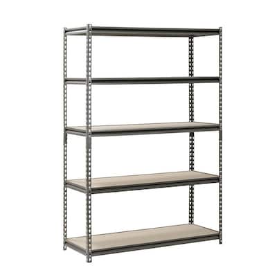 5-Tier Boltless Steel Garage Storage Shelving Unit in Silver Vein ( 48 in. W x 72 in. H x 18 in. D)