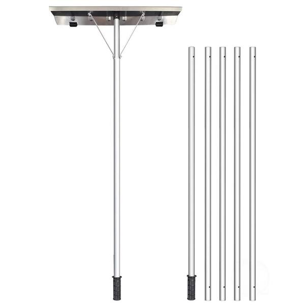GARDENISED 240 in. Outdoor Extendable Aluminum Sturdy Lightweight Roof Snow Rake with AntiSkid