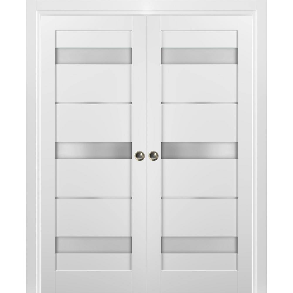 72 in. x 96 in. Panel White Finished Pine MDF Sliding Door with Double Pocket Kit price history on PriceWatchPro