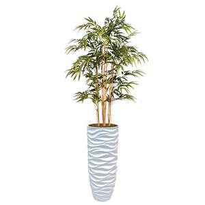 Artificial 50 in. High Artificial Bamboo Tree with Fiberstone Planter