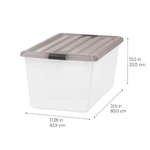 IRIS USA 4 Pack 91qt Large Clear View Plastic Storage Bin with Lid and  Secure Latching Buckles, Red