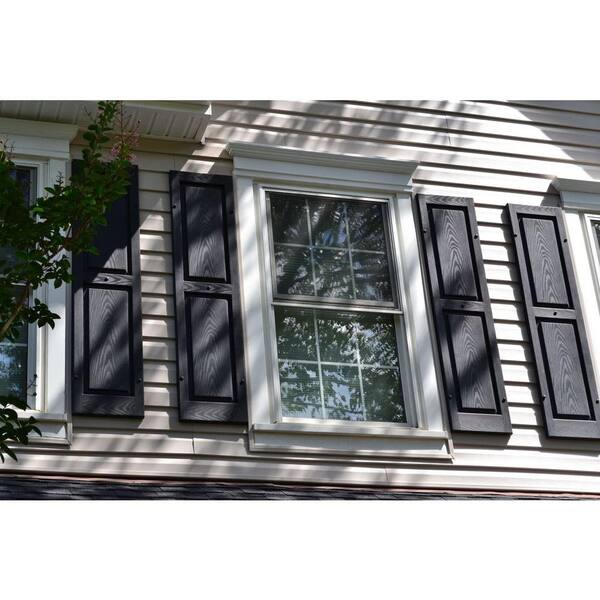 Shutters Standard Raised Panel Exterior Vinyl Window Shutters Black, Raised Panel Shutters 1 Pair = 2pcs 12W x 36H 