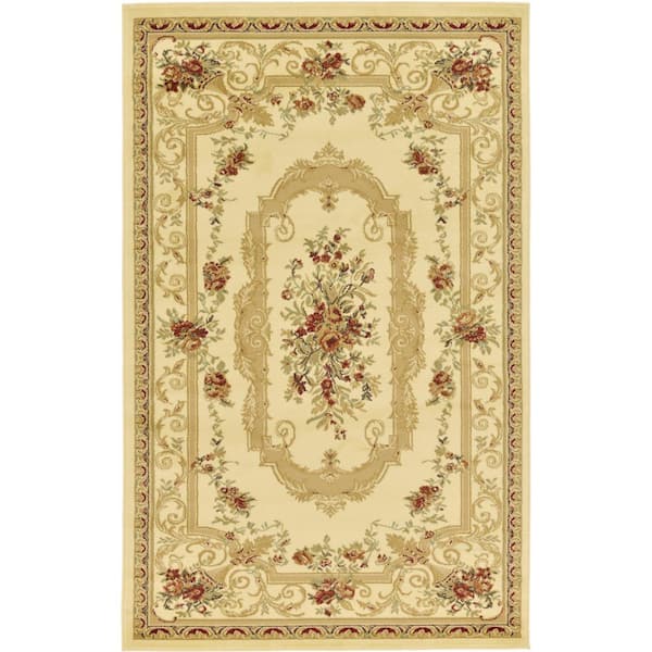 Unique Loom Versailles Henry Ivory 5' 0 x 8' 0 Area Rug