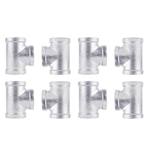 PIPE DECOR 3/4 in. Galvanized Iron Tee (8 Pack)