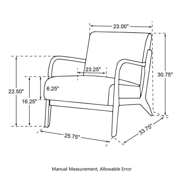 Average best sale armchair size