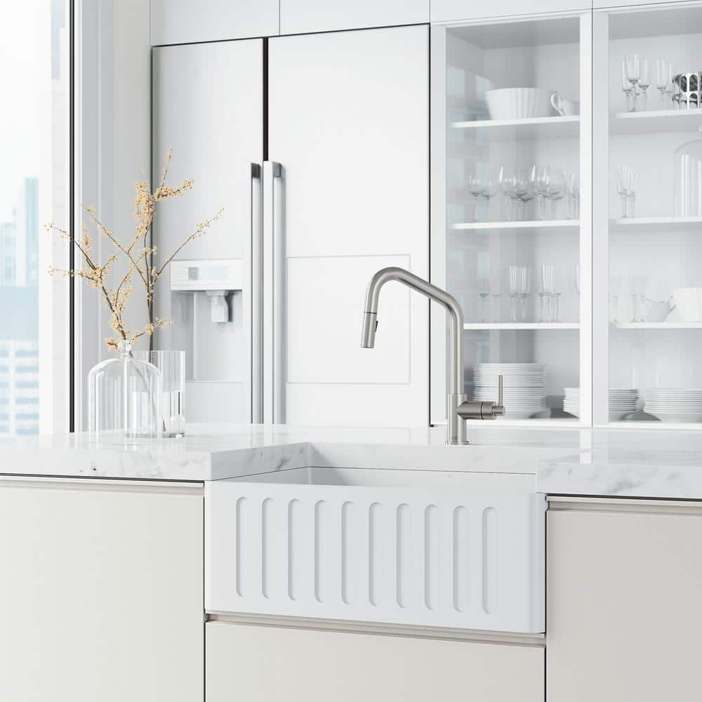 Stainless Steel High Arc Pull-Down Kitchen Faucet with Spray