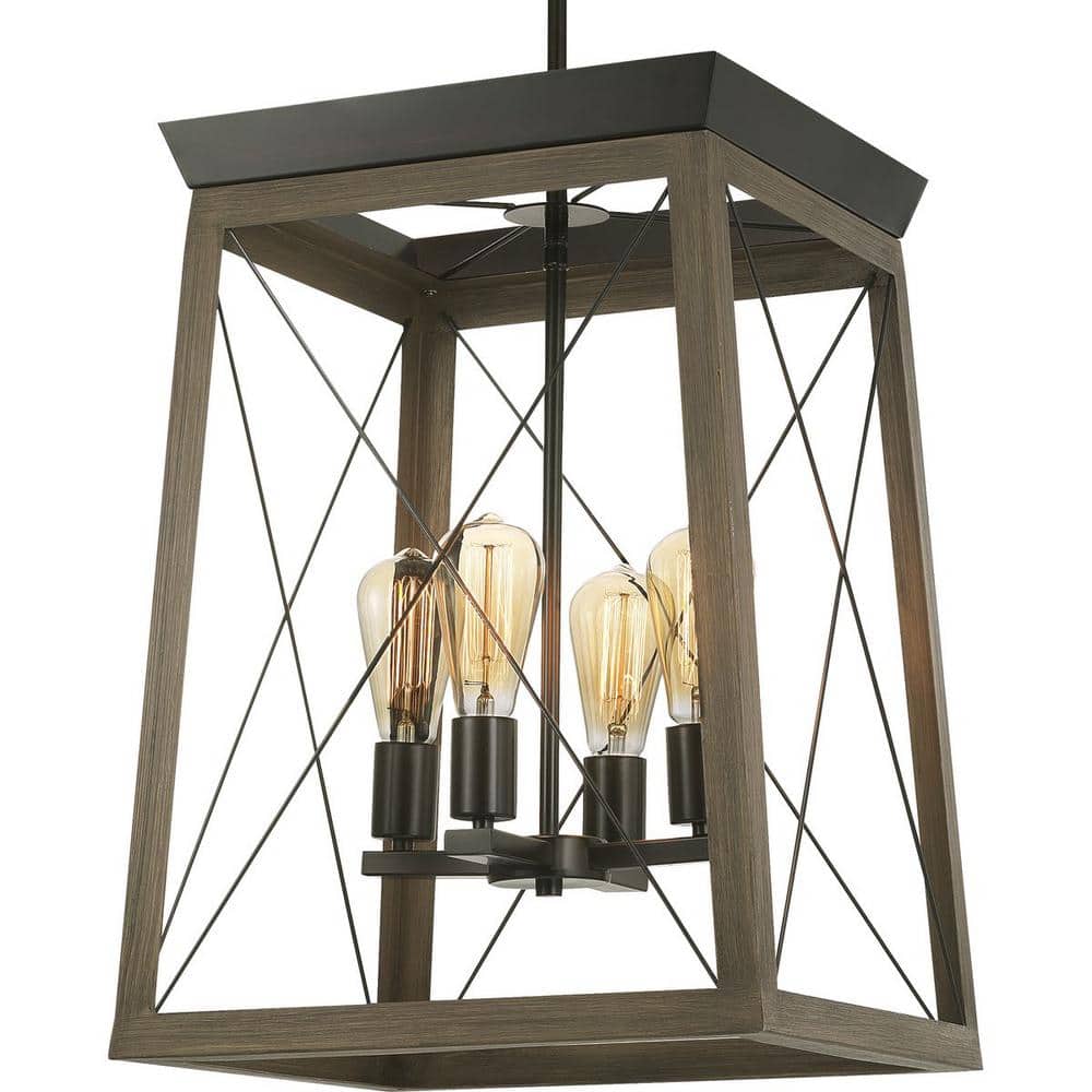 Briarwood Antique Bronze 4-Light Farmhouse Foyer Pendant