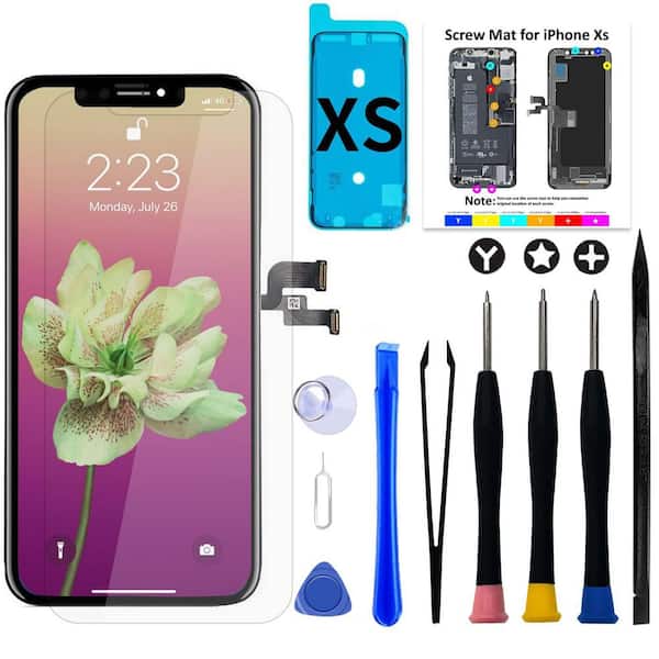 Screen Replacement Kit for iPhone Xs-5.8 in. Full HD Retina LCD COF Touch Display with Repair Tools, Adhesive & Glass