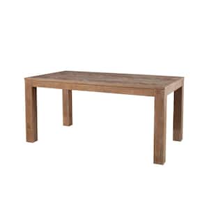Aiden Weathered Natural Wood 74 in. 4 Legs Dining Table Seats 6
