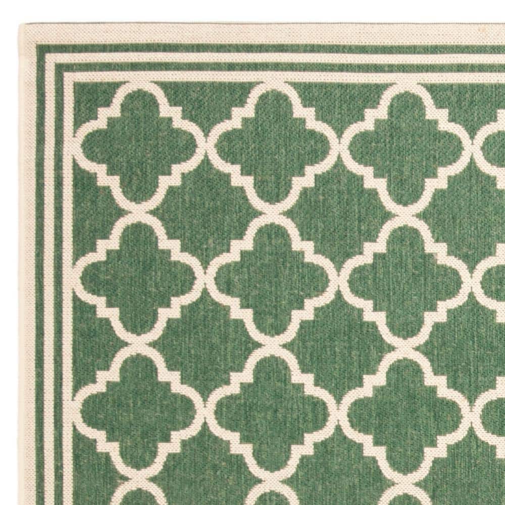 79" Square Blue Geometric Stain-Resistant Outdoor Rug