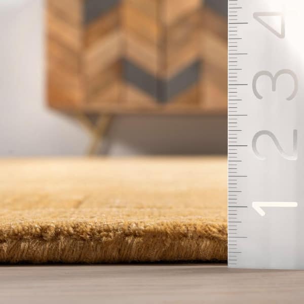 Petra High-Low Wool-Blend Golden Butter 8 ft. x 10 ft. Area Rug