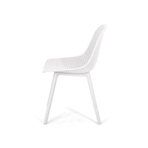 Posey White Faux Wicker Outdoor Patio Dining Chair (4-Pack)