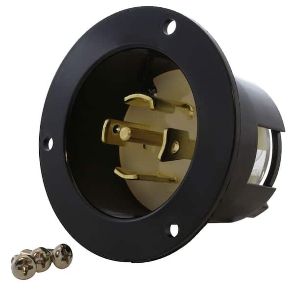 NEMA L22-30P 30A 3-Phase Y 277/480V 3PY, 5-Wire Locking Male Inlet Assembly with UL, C-UL Approval