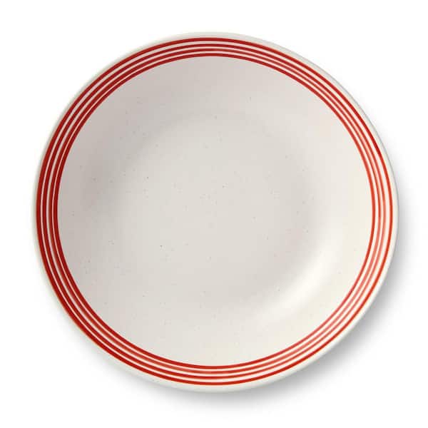Dockside 12.5 in. 112 fl. oz. Red Stoneware Serving Bowl