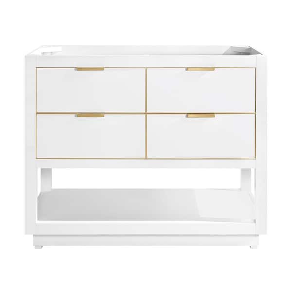 Avanity Allie 42 in. Bath Vanity Cabinet Only in White with Gold Trim