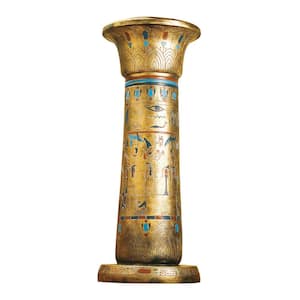 Golden Pedestal of the Egyptian Kings 32 in. H Multi-Colored Polyresin Sculptural Column
