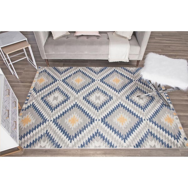 Soleil Sunset Tribal Gray 8 ft. x 12 ft. Moroccan Area Rug