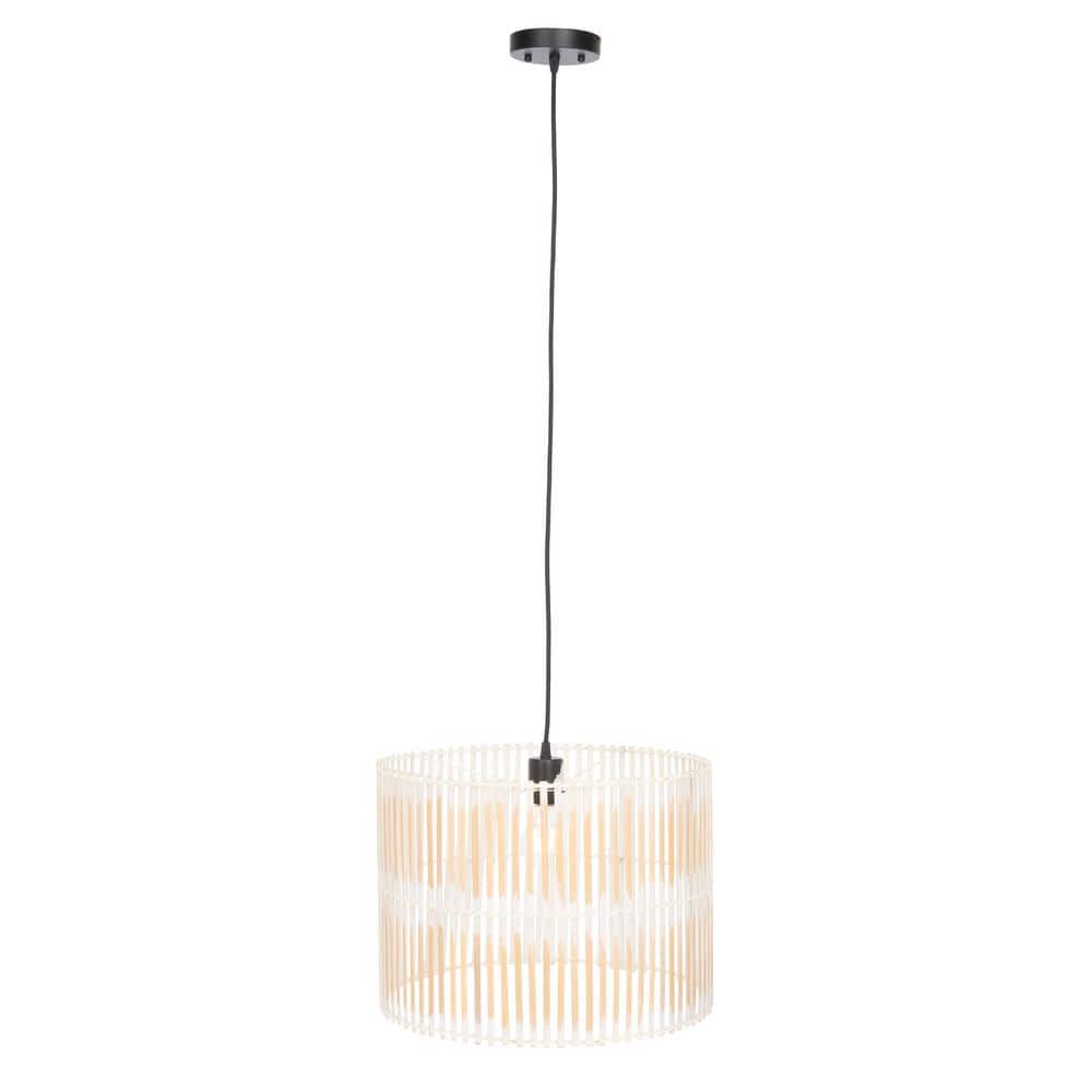 Valley 4-Watt 1-Light White Washed Pendant Light with Rattan Shade price history on PriceWatchPro