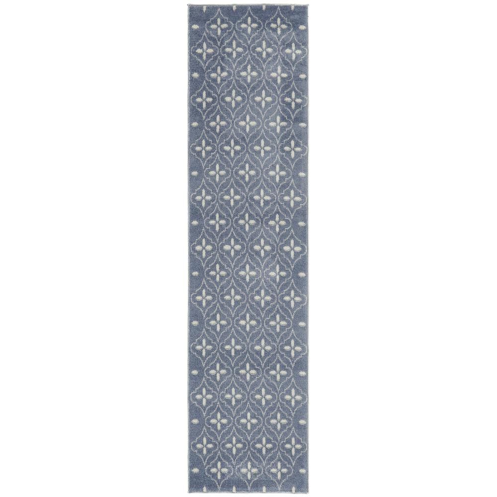 Essentials Blue Ivory 2 ft. x 8 ft. Moroccan Contemporary Runner Area Rug price history on PriceWatchPro