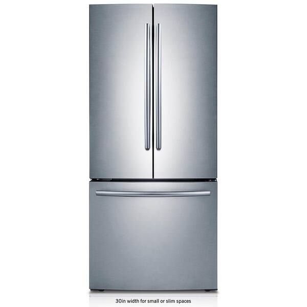 Samsung 30 In W 21 8 Cu Ft French Door Refrigerator In Stainless Steel Rf220nctasr The Home Depot