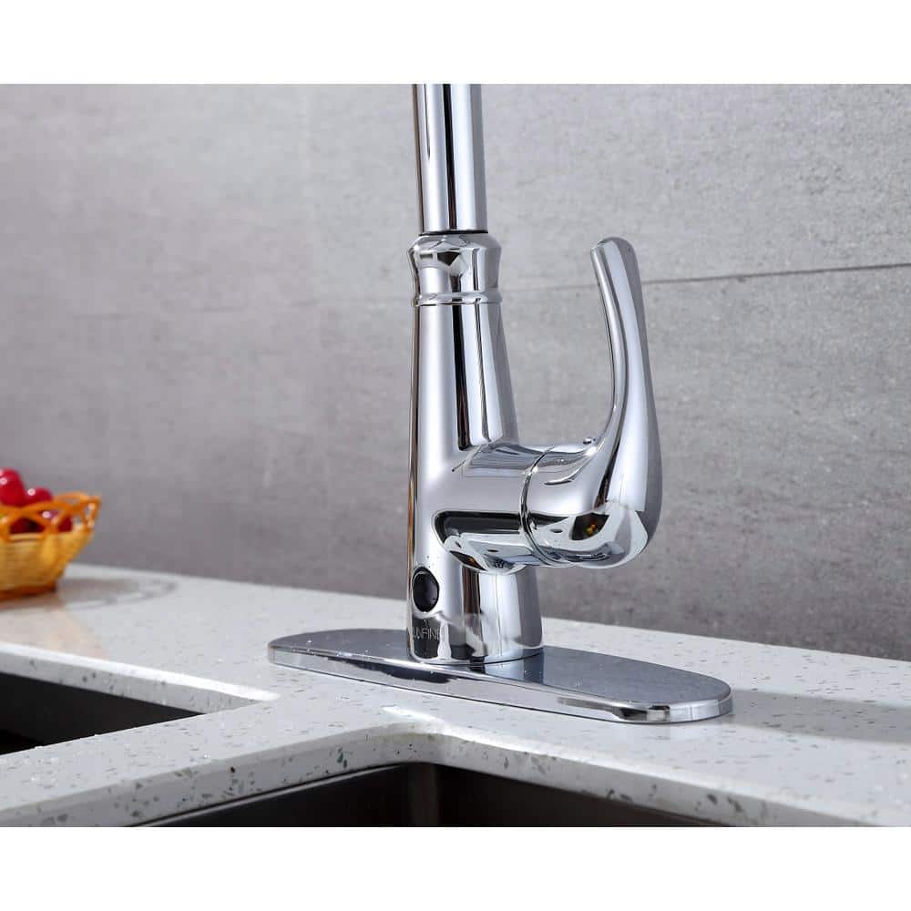 Chrome Single-Handle Pull-Down Touchless Kitchen Faucet