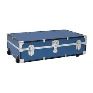 HOUSEHOLD ESSENTIALS Metal Steamer Trunk, 2-Piece Set in Blue and Red  9515-1 - The Home Depot