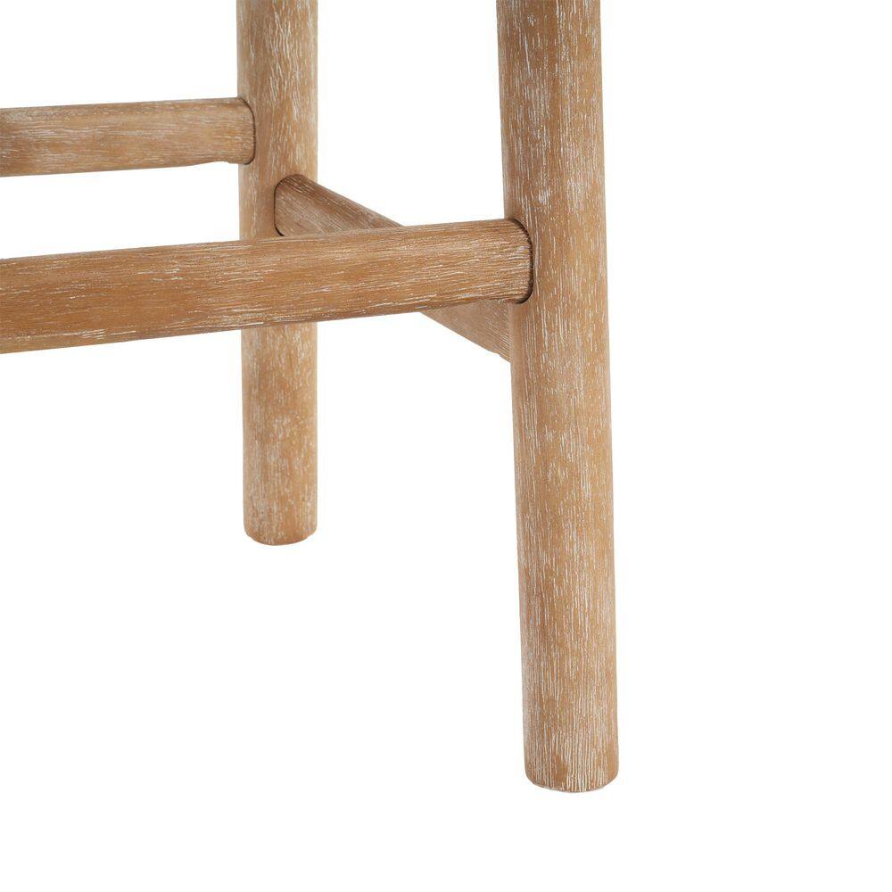Close-up of the wooden frame structure of a bar stool.