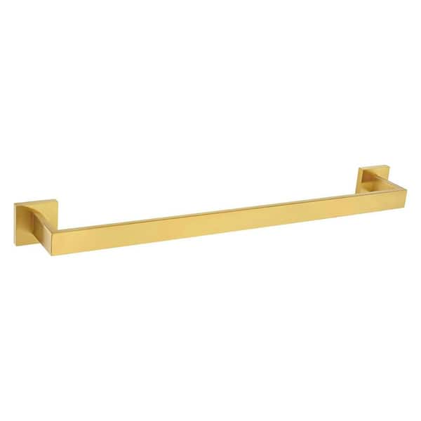 24 in. Contemporary Style Wall Mounted Bathroom Towel Bar Bath Towel Rack Bath Holder Accessories Hanger in Brushed Gold