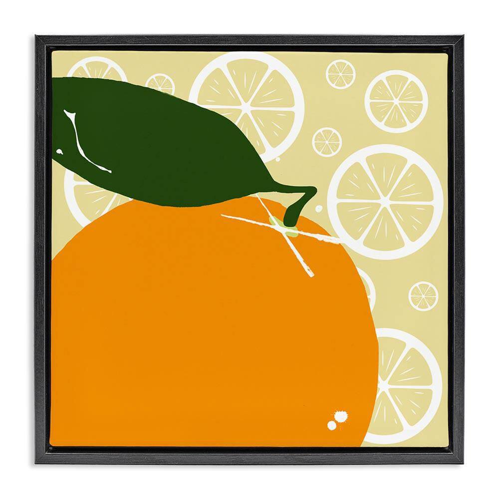 Bright Orange Fruit by Daniela Santiago Black Floater Frame Food Graphic Art Print 25 in. x 25 in. price history on PriceWatchPro