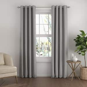 Light Gray 50 in. W x 84 in. L Total Blackout Grommet Curtain Panel-Set of 2