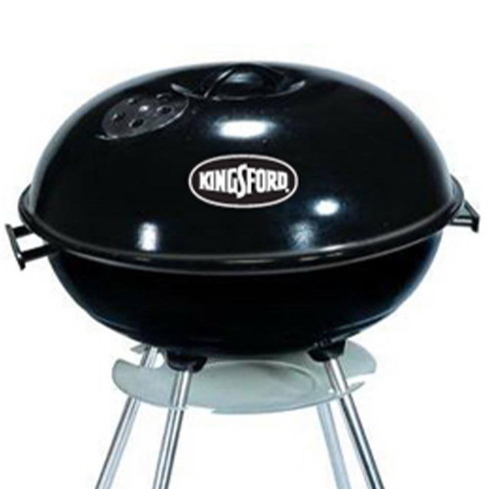 Black 17-Inch Steel Charcoal Kettle Grill with Wheels