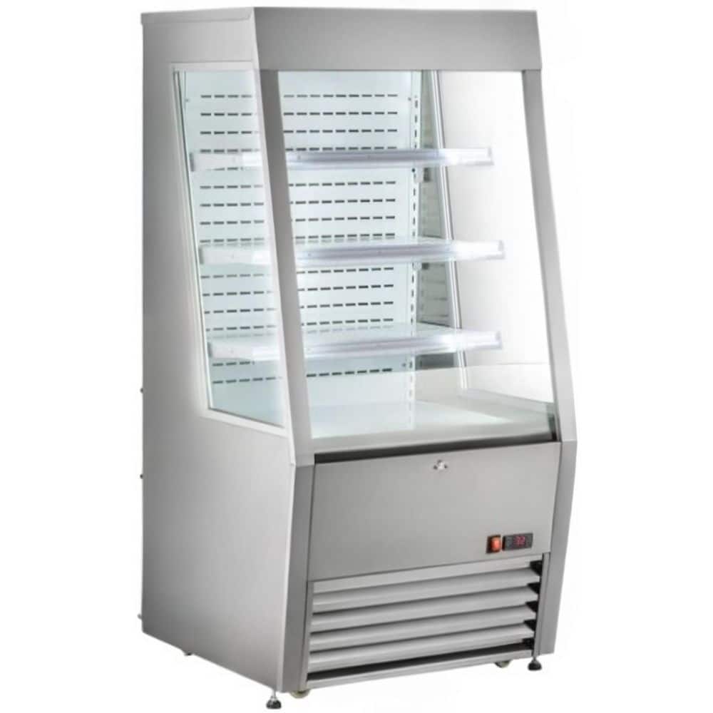 28.5 in. W 8.6 Cu. Ft. Commercial NSF Uber Eats Door dash Open Display Refrigerator EC9S in Stainless Steel